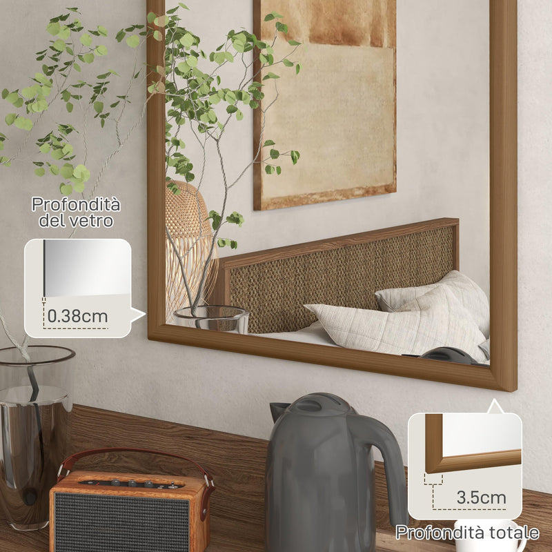 Specchio da parete per finestra, con cornice in legno, decorazione da parete vintage rustica ad arco, specchio decorativo per ingresso in fattoria, per soggiorno, bagno, camera da letto (legno Specchio da parete per finestra, con cornice in legno, decorazione da parete vintage rustica ad arco, specchio decorativo per ingresso in fattoria, per soggiorno, bagno, camera da letto (legno