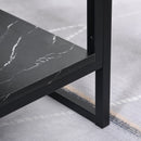Tavolino Rettangolare da Caffè 106x50x47 cm  Nero Effetto Marmo