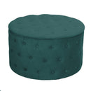 Set 2 Pouf Contenitore Ø50 cm e Ø70 cm in Tessuto Velluto Verde Salvia