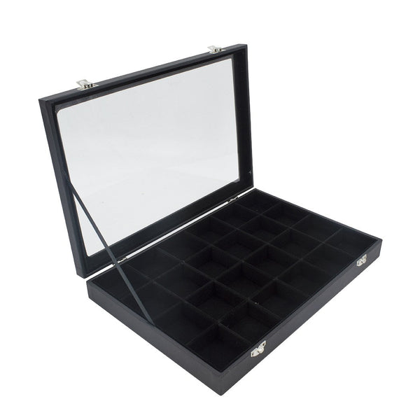 Porta Gioielli da 24 Scomparti Nero Richiudibile Espositore Portagioie online
