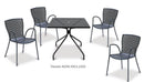 Set 4 Sedie da Giardino 56x62x84 cm in Acciaio con Braccioli RD Italia Sonia Antracite