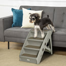 Scaletta per Cani Pieghevole 4 Gradini 67x38x49,5 cm in Plastica Grigio