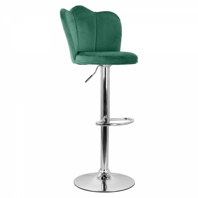 Set 2 Sgabelli 38x38x60/80 cm in Velluto Base Cromata Ottanio