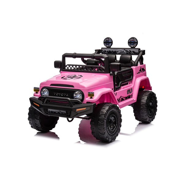 Macchina Elettrica per Bambini Fuoristrada Toyota Fj Cruiser 12V Telecomando Ruote in Gomma e Sedile in Pelle Rosa online