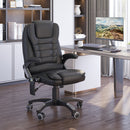Sedia Poltrona Massaggiante da Ufficio 62x68x121 cm con Riscaldamento in Similpelle Nero