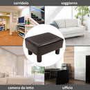 Pouf Poggiapiedi Imbottito 40x30x24 cm in Similpelle Marrone