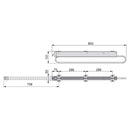 Appendiabiti Estraibile per Armadio 80 cm in Acciaio e Plastica Emuca Grigio Metallizzato