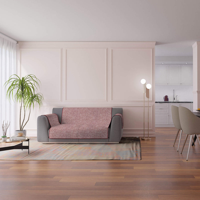 Copridivano con Copri Braccioli in Poliestere Bordeaux Varie Misure