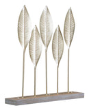 Scultura Shot Leaf 47x10x52,5 cm in Ferro e MDF Oro