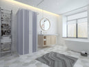 Box Doccia 3 Lati 2 Ante a Soffietto in PVC Apertura Centrale H185 cm Dorini Bianco Varie Misure