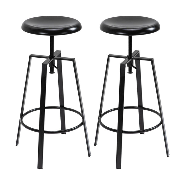 sconto Set 2 Sgabelli da Bar Alti in Metallo Neri