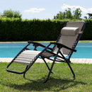 Sedia Sdraio Reclinabile e Richiudibile Rio 65x90x108 cm con Poggiatesta in Poliestere con Struttura in Acciaio Nero Mélange      