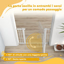 Cancelletto di Sicurezza per Animali con Estensioni 76-104x77cm Porta per Gatti Bianco 