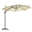 Ombrellone da Giardino Decentrato Ø294x248 cm in Alluminio Acciaio e Poliestere Bianco Crema