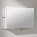 Specchio da Bagno Pensile a 3 Ante  90x13,5x60 cm Rivestimento in Melamina Bianco  