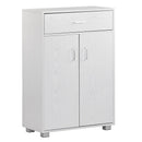 Mobiletto Multiuso 63x95x33 cm in Legno Melaminico Rovere Sbiancato