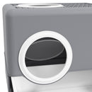 Lettiera per Gatti con Coperchio Doppio Ingresso 52x41x38.5cm e Vassoio Estraibile Grigio      