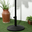 Base per Ombrellone Rotonda da 12,5kg Ø44,5 cm per Pali da Ø3,8 e Ø4,8 cm in HDPE Cemento e Acciaio Nero  