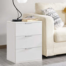 Comodino Mobiletto Cassettiera 3 Cassetti Design Moderno in legno MDF Bianco