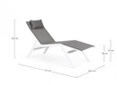 Lettino Chaise Longue da Giardino 65,5x177x105h cm con Cuscino Poggiatesta Krion Bianco 