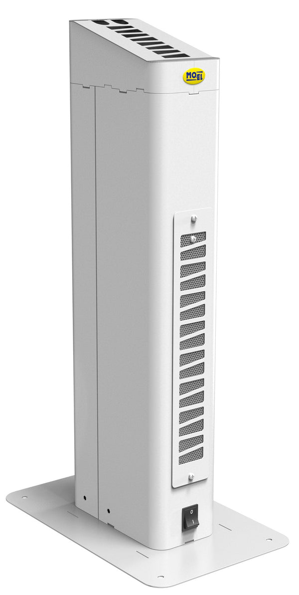 <p><em><strong>Sanificatore</strong></em></p><h2 class=&quot;subheading-desc&quot;>Sanificatore d'Aria a Raggi UV-C per Ambienti e Superfici in Presenza di Persone a Pavimento 80W Moel SAN003</h2><p>Per garantire la sicurezza delle persone in ambienti chi online