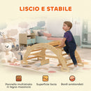 Arco Montessori per Bambini 2-4 Anni Convertibile in Dondolo 110x52x45 cm in Legno color Legno      