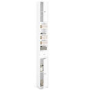 Mobile Bagno a Colonna Slim 20x20x180 cm con 2 Ante 1 Cassetto 5 Ripiani in Legno Bianco      