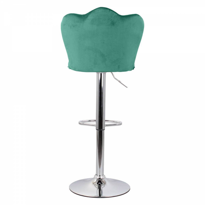 Set 2 Sgabelli 38x38x60/80 cm in Velluto Base Cromata Ottanio