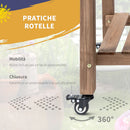 Fioriera da Esterno a 8 Vasi 123x54x87 cm con Ripiano Laterale e Mensola Inferiore in Legno di Abete      