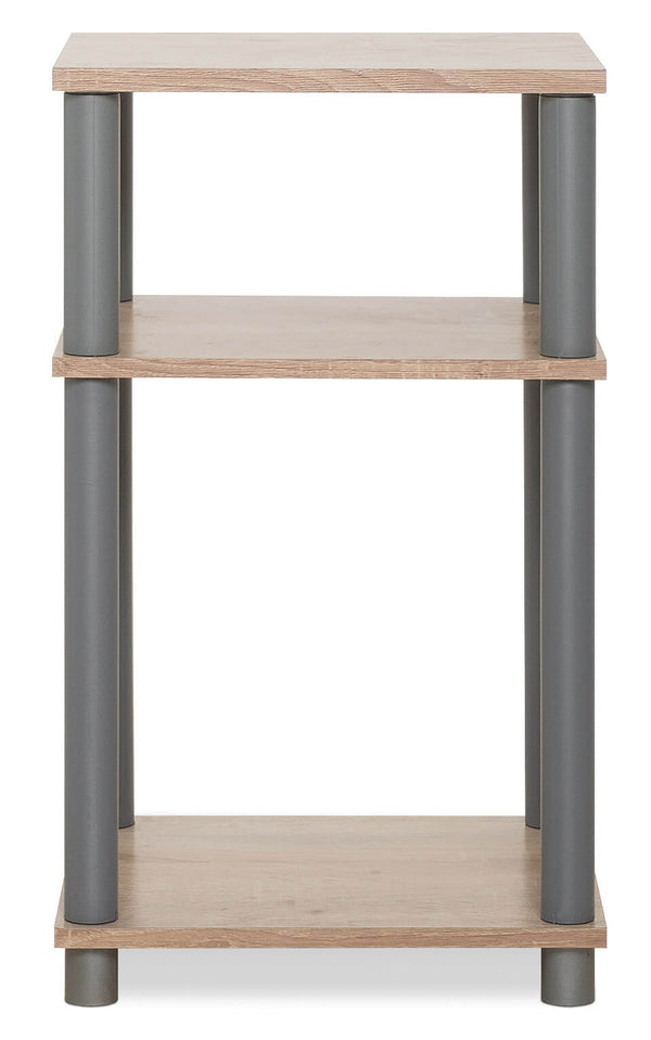 Mobile Scaffale 3 Ripiani in Truciolato Fumer Roll Grigio e Rovere sconto