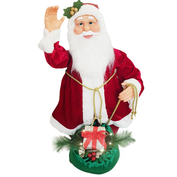 Pupazzo Babbo Natale H80 cm con Luci e Movimento Rosso prezzo