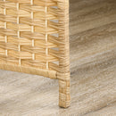 Paravento a 3 Ante Pieghevole 135x180 cm per Interni Autoportante e Intrecciato color Legno  