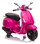Moto Elettrica per Bambini Licenza Ufficiale Piaggio Vespa Sprint 12V con Rotelle Luci e Suoni Rosa