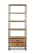 Libreria 4 Ripiani 2 Cassetti 73x35x190h cm Elmer 