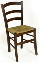 Sedia in Legno di Faggio e Paglia Paesana Noce