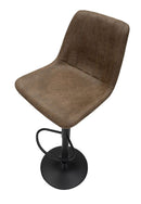 Sgabello Berlin 43x43x90-112 Altezza Seduta 60-84 cm in Ferro e Spugna e PU Marrone e Grigio