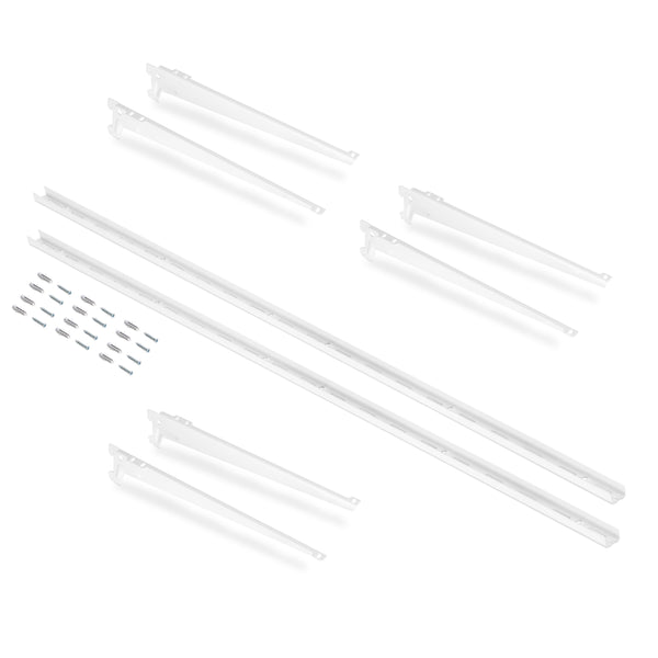 sconto Kit per Fissaggio Mensole 280 mm in Acciaio Emuca Bianco