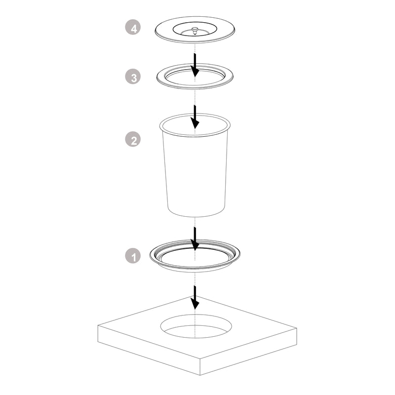 Pattumiera da Incasso per Piano Cucina 6 Litri in Acciaio e Plastica Emuca