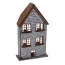 Portacandele casa in Metallo 5p cm 30x12xh53