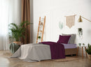 Set Lenzuola Sopra Sotto e Federe Doubleface Lilla\/Prugna
