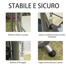 Dondolo Letto da Giardino 3 Posti 200x120x164 cm con Tetto Regolabile e 2 Portabicchieri Crema