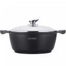 Casseruola Pentola Royalty Line con Rivestimento Antiaderente Effetto Marmo 30 cm Nero      