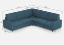 Divano Angolare 5 Posti 246x246x85 cm Sakar in Tessuto Avio