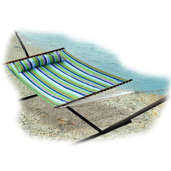 Amaca da Giardino 2x1,4m con Supporto in Metallo Bermuda Multicolor