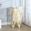 Portabiancheria in Legno 40x40x70 cm Maya Legno e Bianco