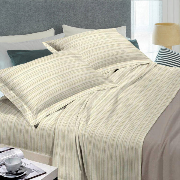 Set Lenzuola in Cotone Sopra Sotto e Federe Cober Arianna Ecrù Varie Misure sconto