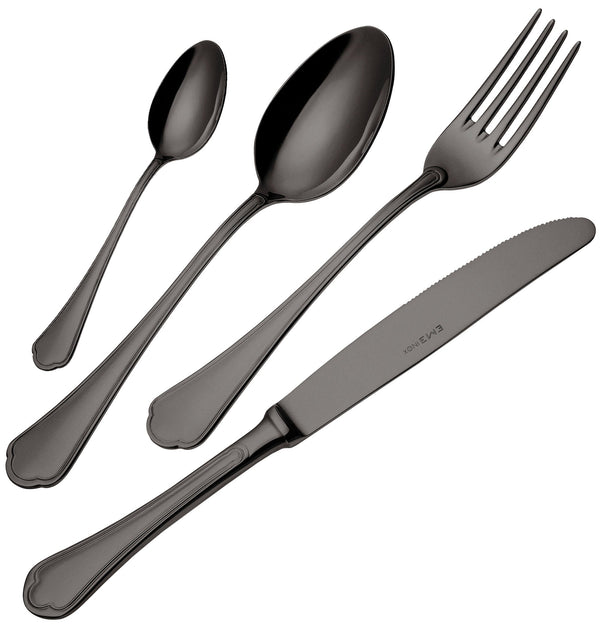 prezzo Servizio Set di Posate 24 Pezzi in Acciaio 18/10 PVD Eme Domus Black