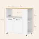Carrello da Cucina con Armadietto e Ripiani Scaffale Portaspezie 75x40x80,5 cm color Rovere e Bianco  