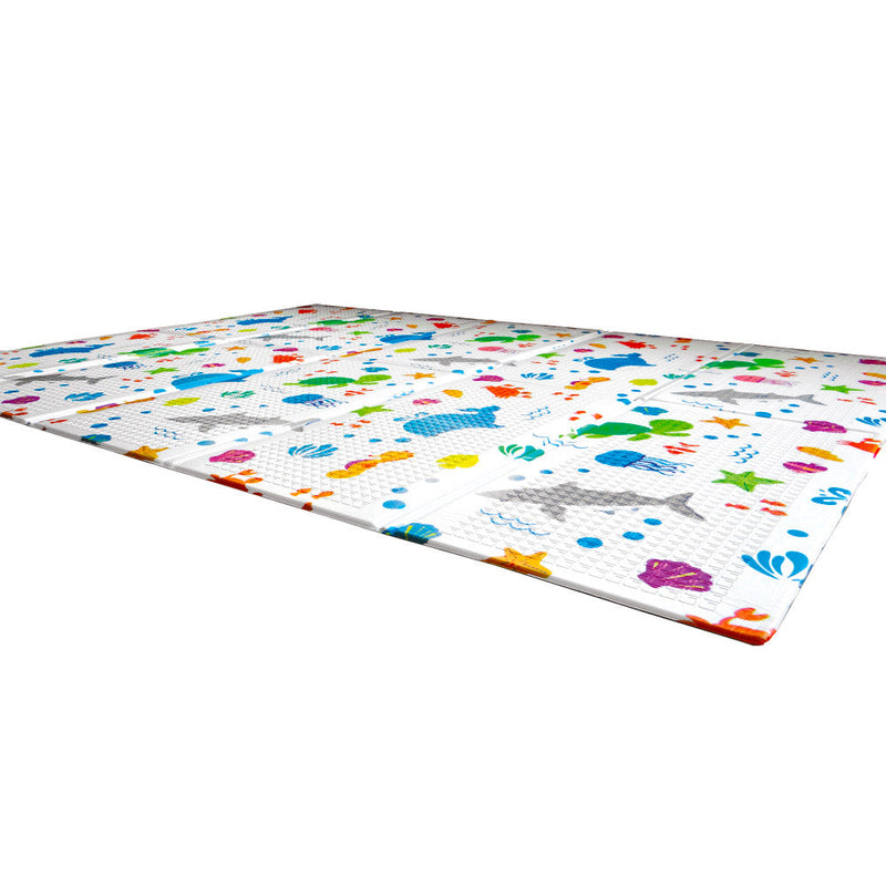 Tappeto Morbido per Bambini 200x150x1 cm Pieghevole Oceano Multicolore