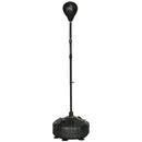 Punching Ball da Terra 145-180 cm con Base Riempibile e Ventose in Acciaio e PU Nero      